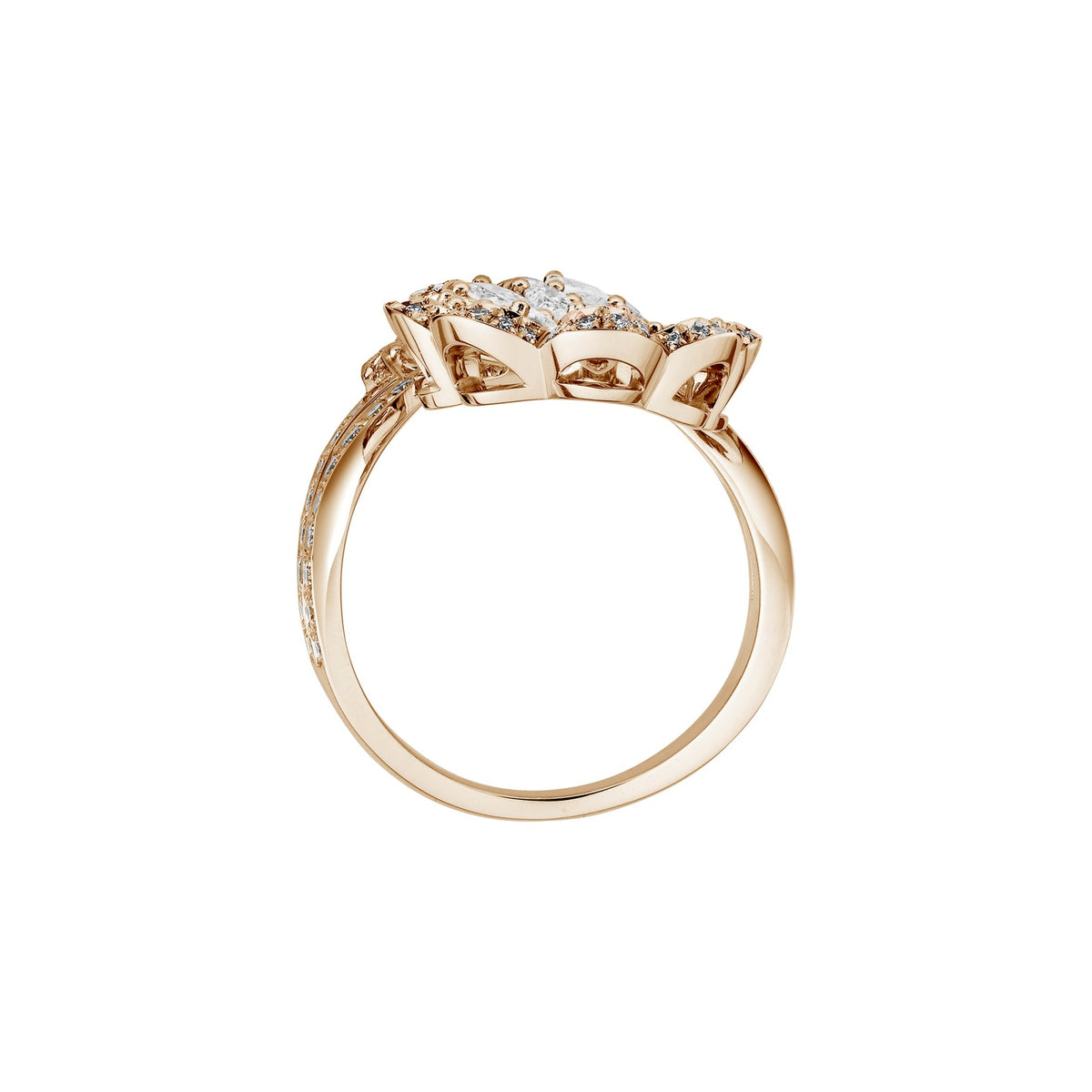 Chopard Precious Lace ring in 18k ethical rose gold with diamonds, view 3