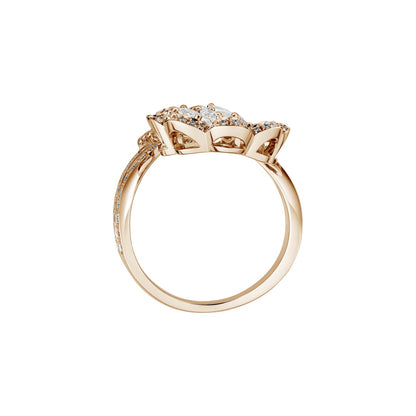 Chopard Precious Lace ring in 18k ethical rose gold with diamonds, view 3