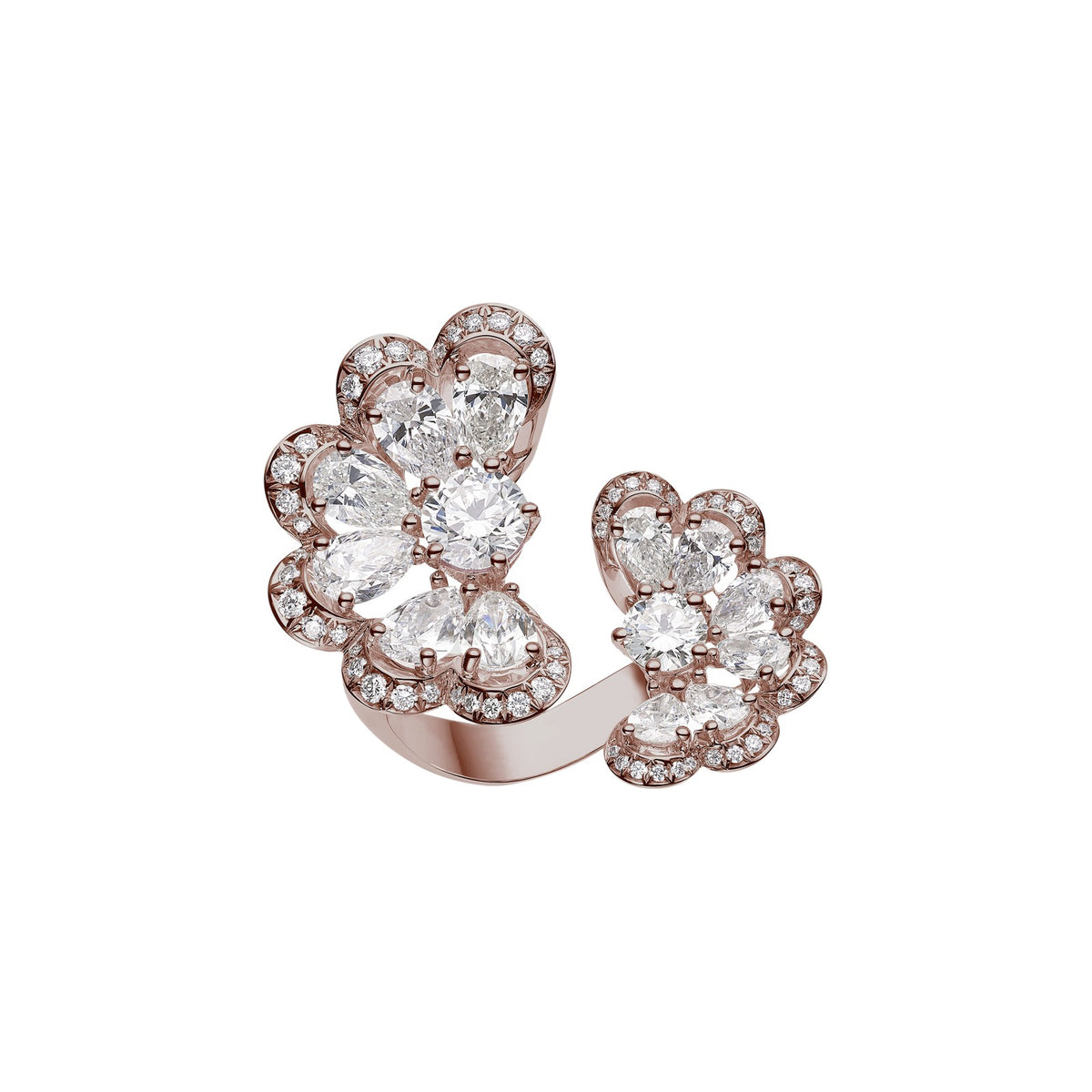 Chopard Precious Lace ring in 18k ethical rose gold with diamonds, view 2
