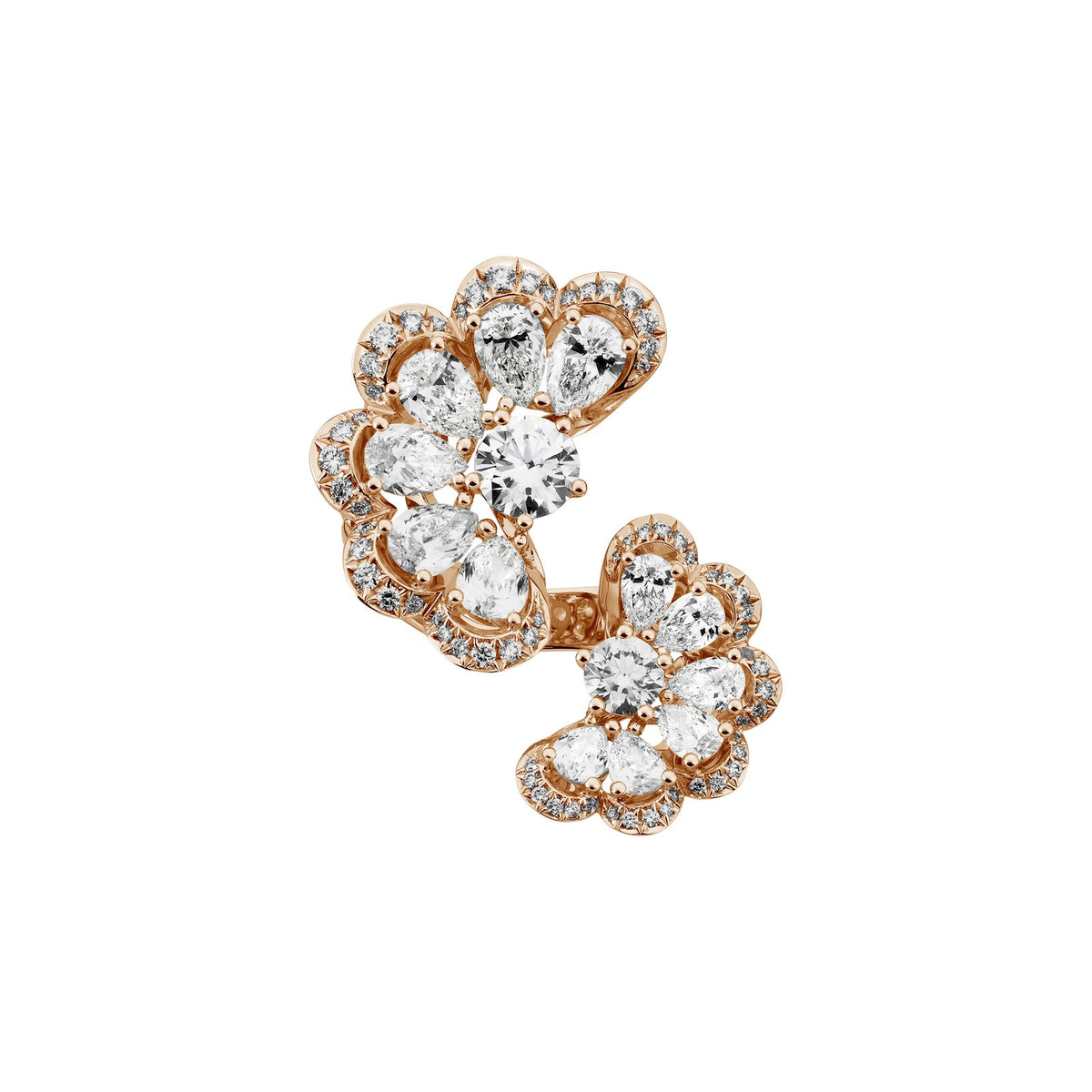 Chopard Precious Lace ring in 18k ethical rose gold with diamonds, view 3