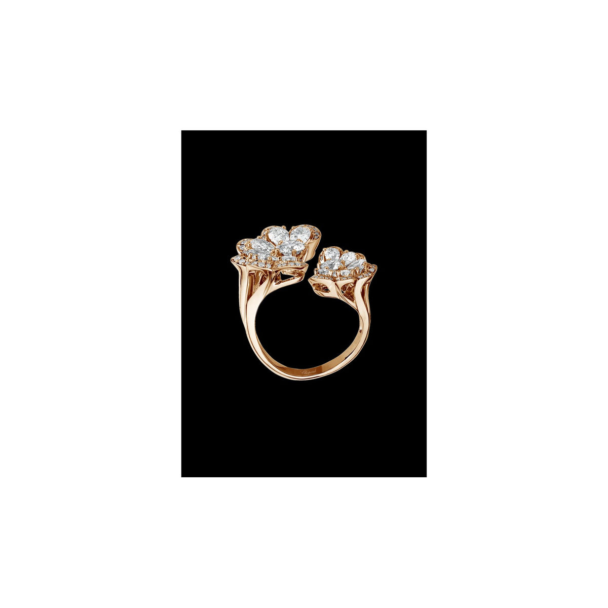 Chopard Precious Lace ring in 18k ethical rose gold with diamonds, view 4