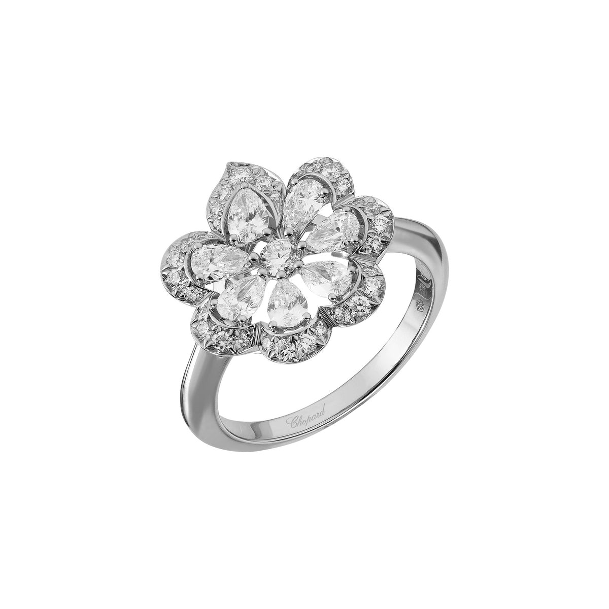 Chopard Precious Lace ring in 18k ethical white gold with diamonds