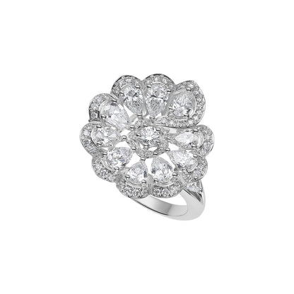 Chopard Precious Lace ring in 18k ethical white gold with diamonds, view 2