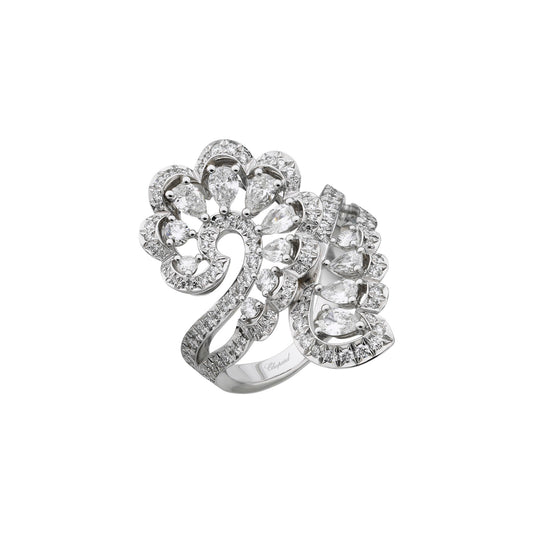 Chopard Precious Lace ring in 18k ethical white gold with diamonds