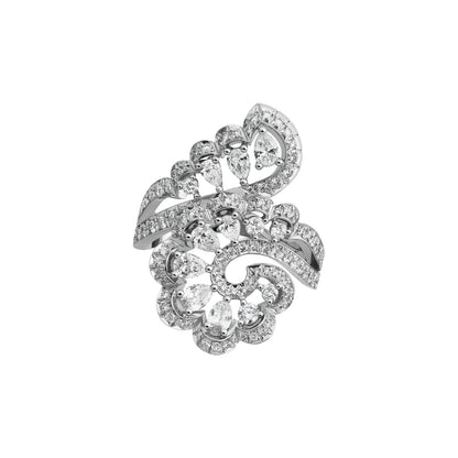 Chopard Precious Lace ring in 18k ethical white gold with diamonds, view 3