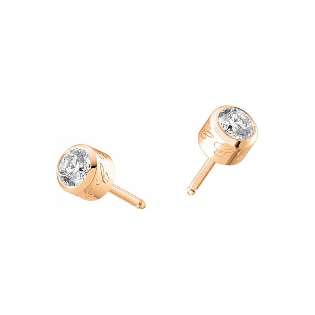 Chopard Solitaire earrings in 18k ethical rose gold with diamonds