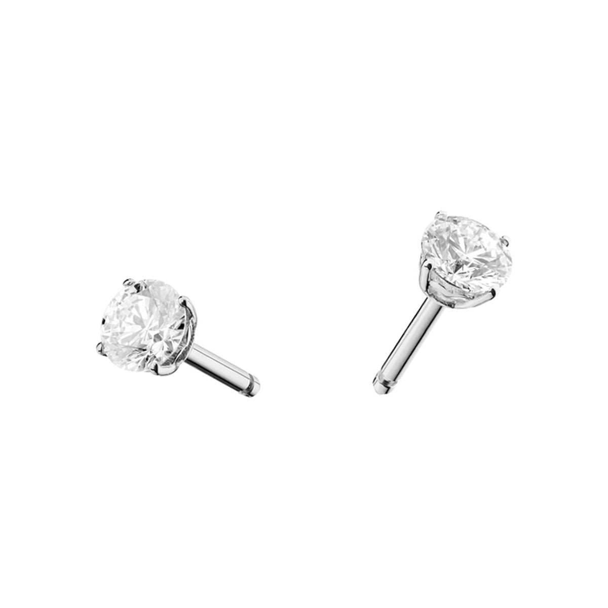 Chopard Solitaire earrings in 18k ethical white gold with diamonds