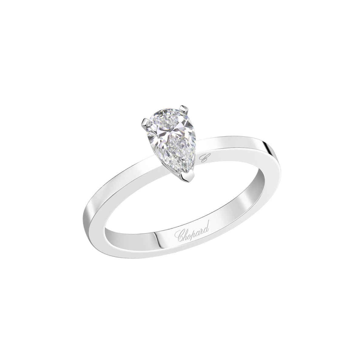 Chopard Solitaire ring in platinum with diamonds