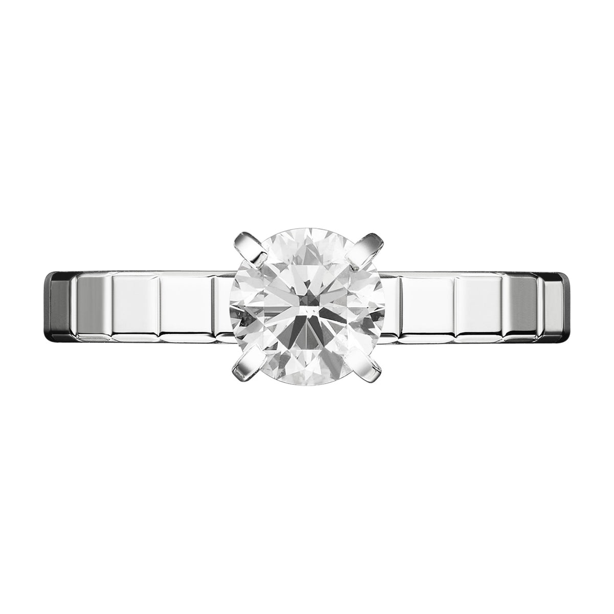Chopard Solitaire ring in platinum with diamonds, view 2