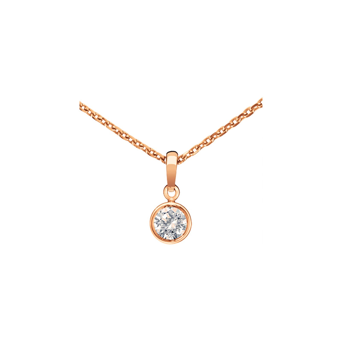 Chopard Solitaire ring in 18k ethical rose gold with diamonds, view 2