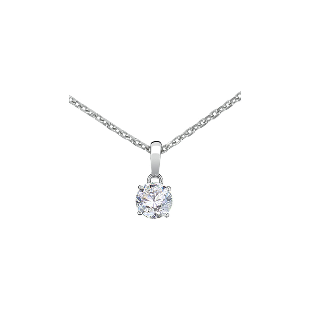 Chopard Solitaire ring in 18k ethical white gold with diamonds, view 2
