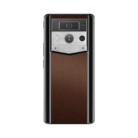 VERTU METAVERTU 2 MAX PHONE CARAMEL BROWN CALFSKIN, back view