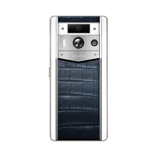 VERTU METAVERTU 2 MAX PHONE BLUE ALLIGATOR SKIN WHITE CERAMIC, back view