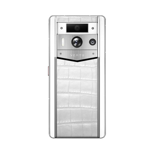VERTU METAVERTU 2 MAX PHONE WHITE ALLIGATOR SKIN WHITE CERAMIC, back view