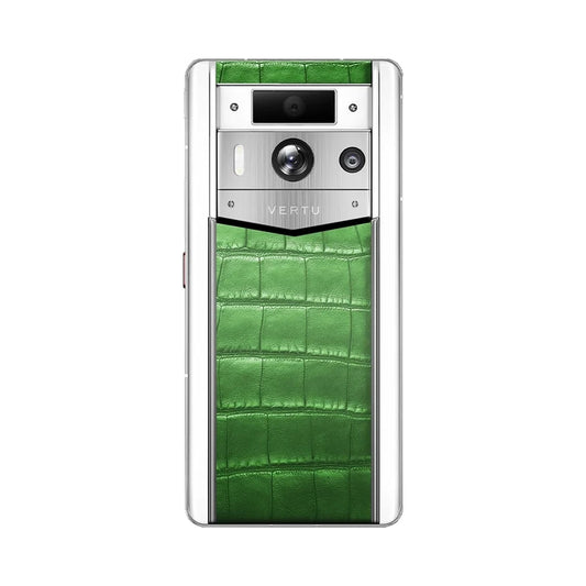VERTU METAVERTU 2 MAX PHONE GREEN ALLIGATOR SKIN WHITE CERAMIC, back view