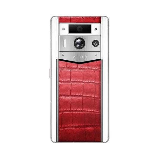 VERTU METAVERTU 2 MAX PHONE FLAME RED ALLIGATOR SKIN WHITE CERAMIC, back view