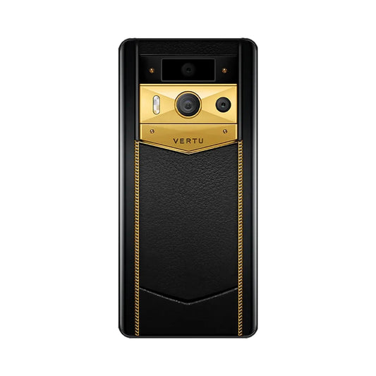 VERTU METAVERTU 2 MAX PHONE BLACK CALFSKIN GOLD PLATE, back view