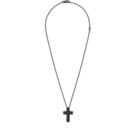 Damiani Metropolitan Necklace 20072547, black cross with black diamonds