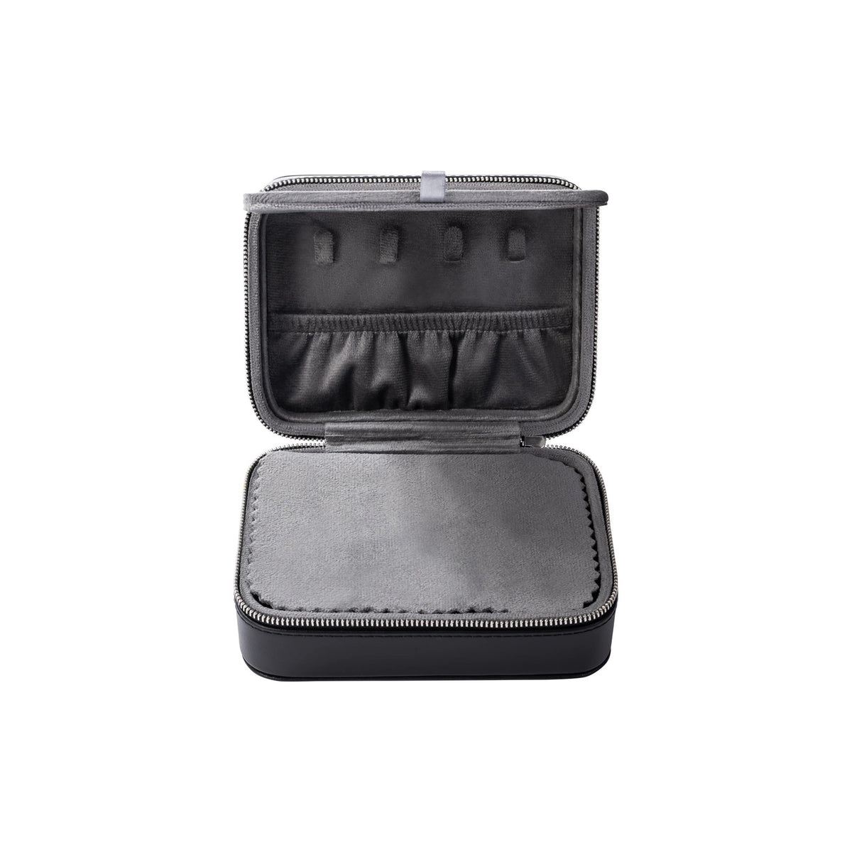 Buben & Zorweg Roma Jewellery Case, open, lid pockets and necklace hooks