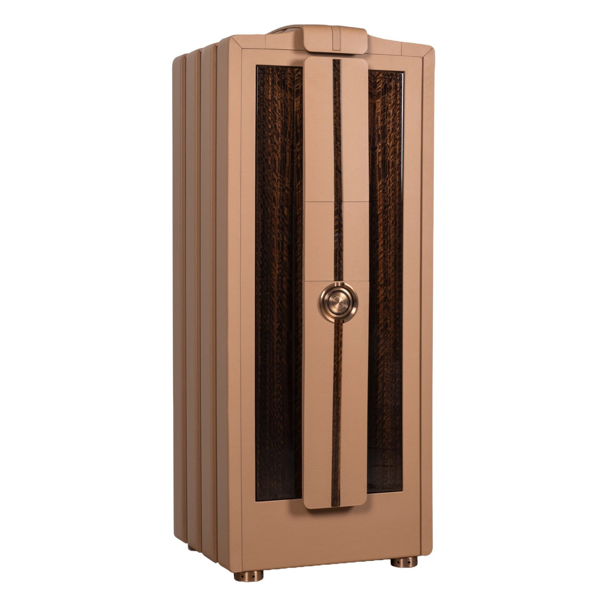 Spectron safe in Eucalyptus and Sahara Brown, three-quarter view