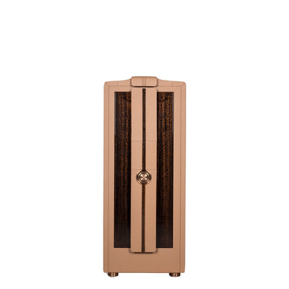 Buben & Zorweg Spectron XL Spectron safe with Eucalyptus High-Gloss front and Sahara Brown Nappa leather, front view