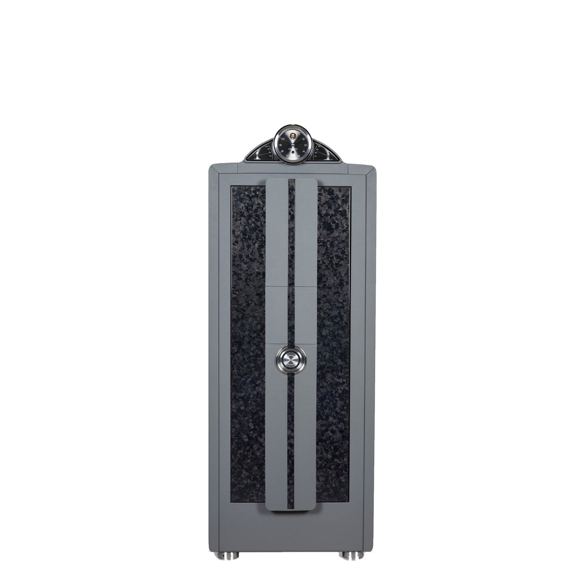 Buben & Zorweg Spectron XL Spectron Chronos safe with Forged Carbon High-Gloss front and Grey Nappa leather, front view