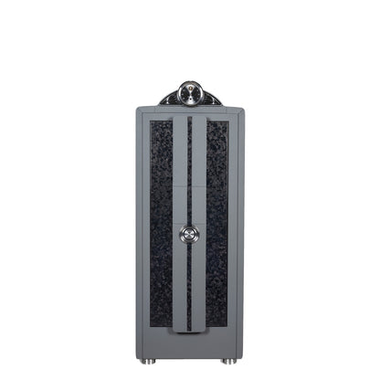Buben & Zorweg Spectron XL Spectron Chronos safe with Forged Carbon High-Gloss front and Grey Nappa leather, front view