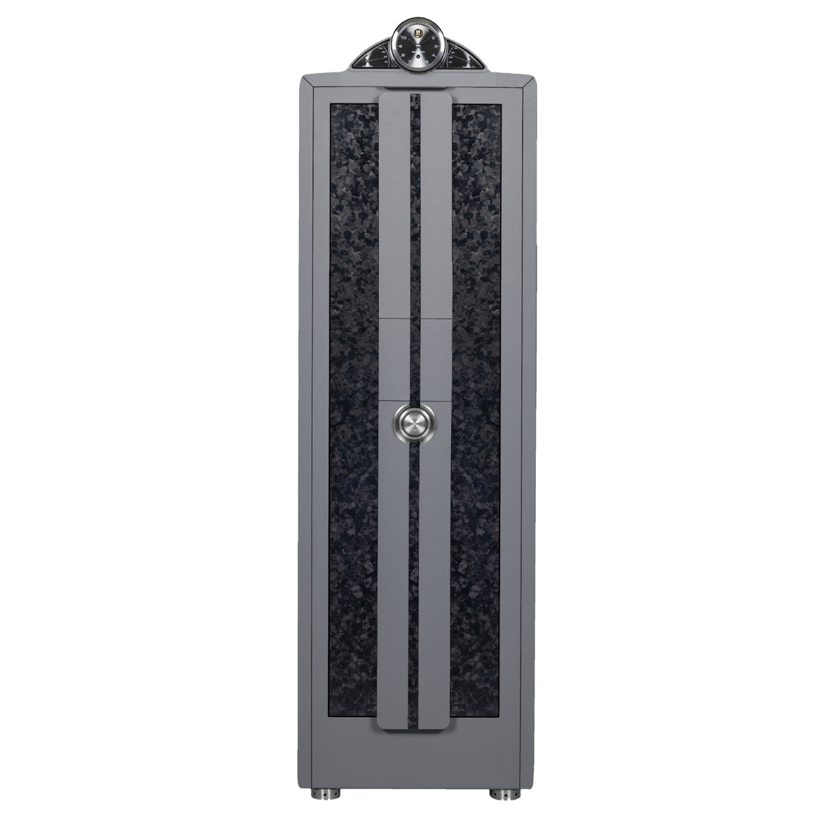 Buben & Zorweg Spectron XXL Spectron Chronos safe with Forged Carbon High-Gloss front and Grey Nappa leather, front view