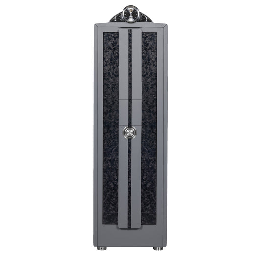 Buben & Zorweg Spectron XXL Spectron Chronos safe with Forged Carbon High-Gloss front and Grey Nappa leather, front view