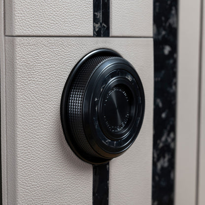 Mystery lock of the Spectron safe with Forged Carbon front, close-up