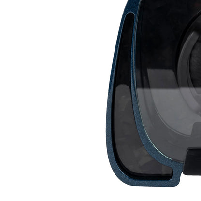Buben & Zorweg Sphero Watch Winder, Cosmic Blue, close-up of the side trim in forged carbon
