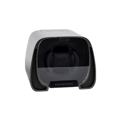 Buben & Zorweg Sphero Watch Winder, Obsidian Grey, front view with the glass cover closed