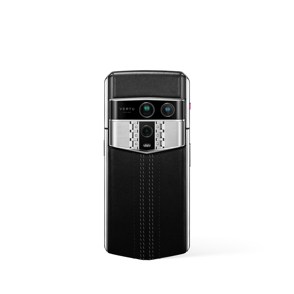 VERTU AGENT Q PHONE STITCHED BLACK CALFSKIN, calf leather case, rear panel and screen