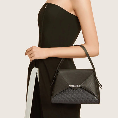 VERTU FOLDED V CATENA WORK HANDBAG NIGHT BLACK, view 2