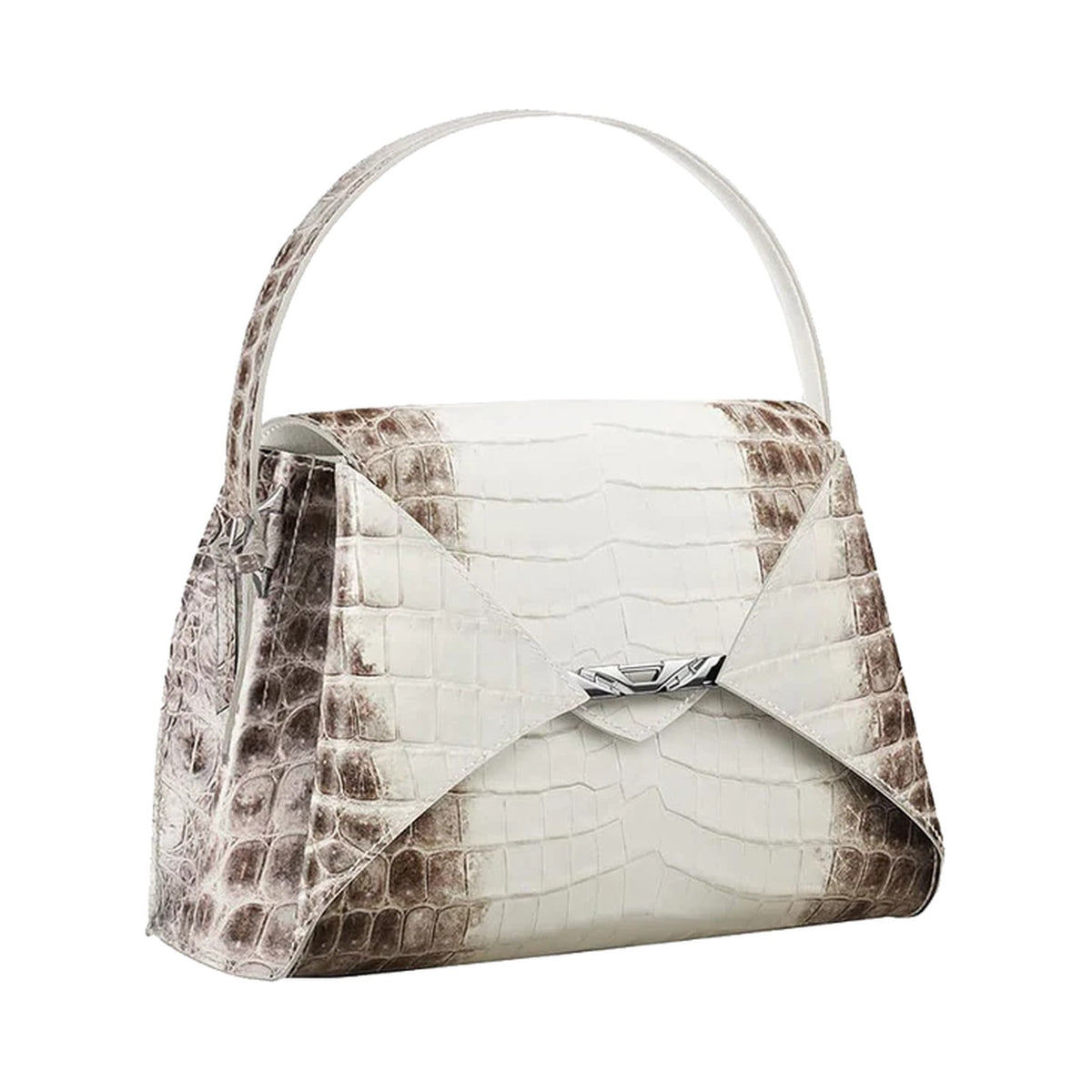 VERTU FOLDED V HIMALAYA ALLIGATOR HANDBAG, view 1