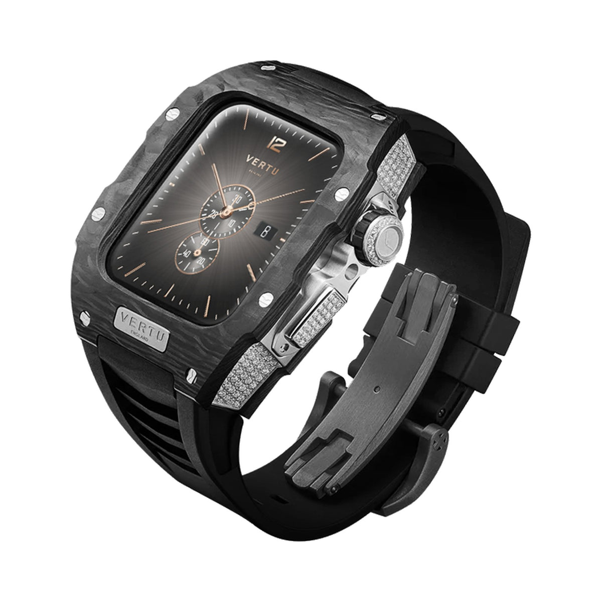 VERTU FUSION WATCH BLACK DIAMOND BLACK STRAP, view 1
