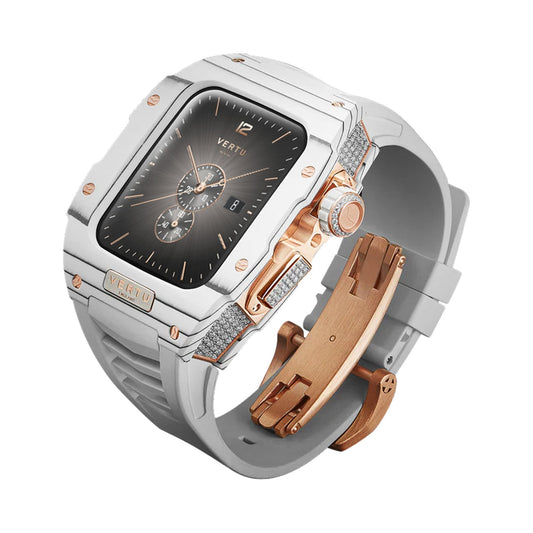 VERTU FUSION WATCH WHITE GOLD DIAMOND WHITE STRAP, view 1