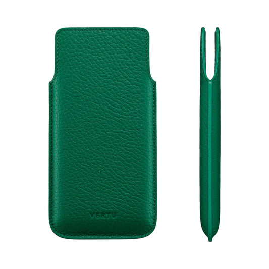 VERTU IVERTU AND METAVERTU CALF LEATHER SLIP CASE GREEN, view 1