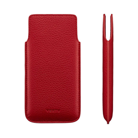 VERTU IVERTU AND METAVERTU CALF LEATHER SLIP CASE RED, view 1