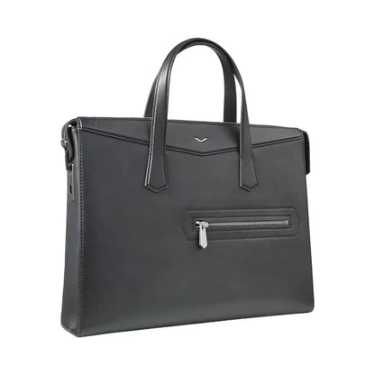 VERTU MEN'S BLACK LEATHER BRIEFCASE, view 2