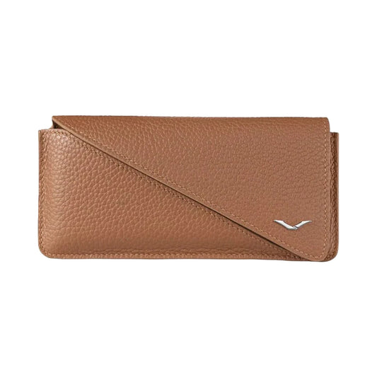 VERTU METAVERTU CALF LEATHER PHONE WALLET CASE CARAMEL BROWN, view 1