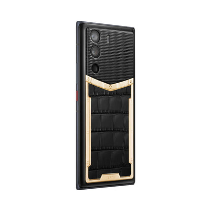 VERTU METAVERTU CURVE PHONE BLACK ALLIGATOR SKIN 18K GOLD, view 3