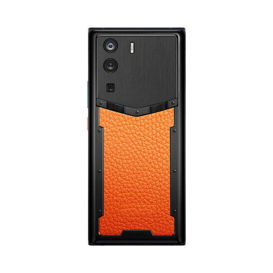 VERTU METAVERTU CURVE PHONE ORANGE GRAINED CALFSKIN, view 1