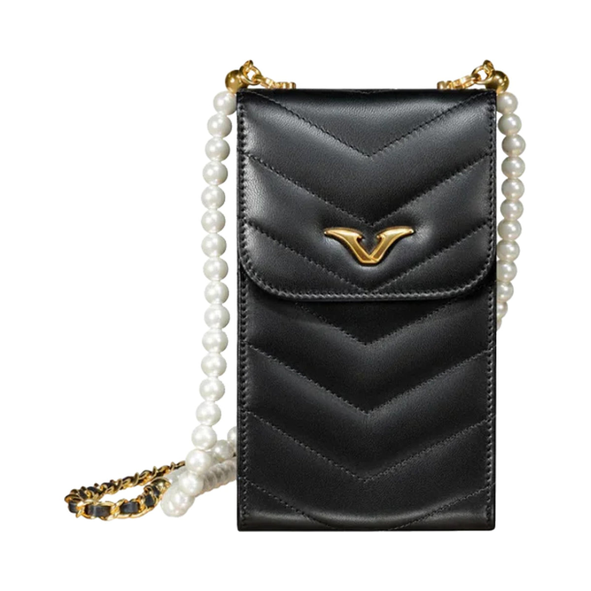 VERTU PEARL CHAIN BAG BLACK, view 1