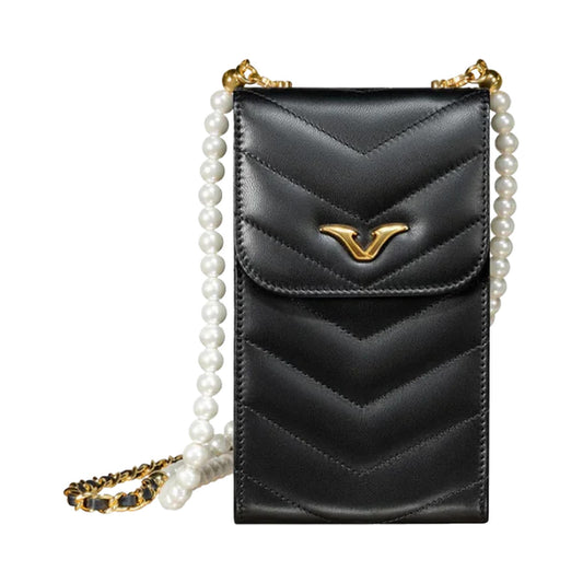 VERTU PEARL CHAIN BAG BLACK, view 1