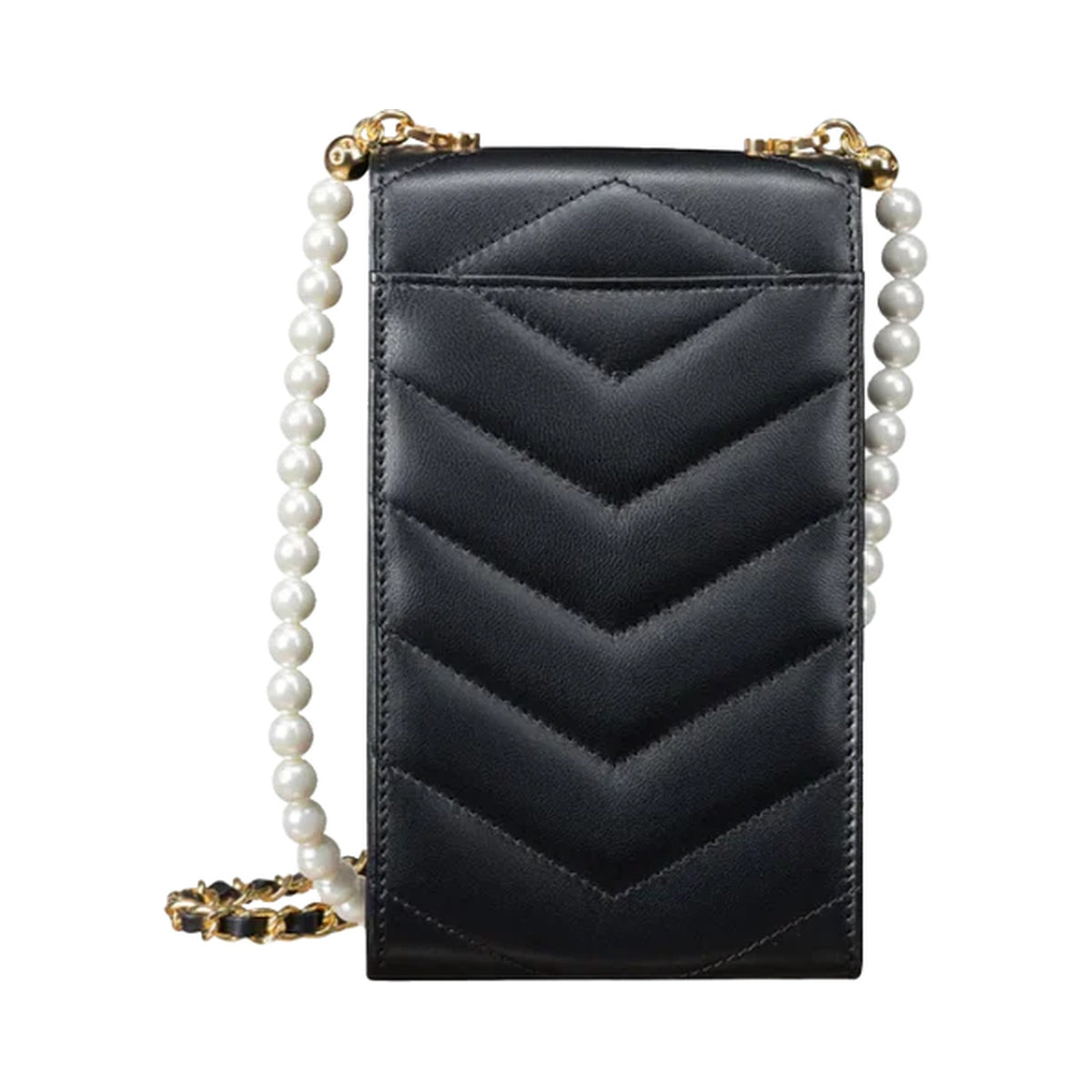 VERTU PEARL CHAIN BAG BLACK, view 2