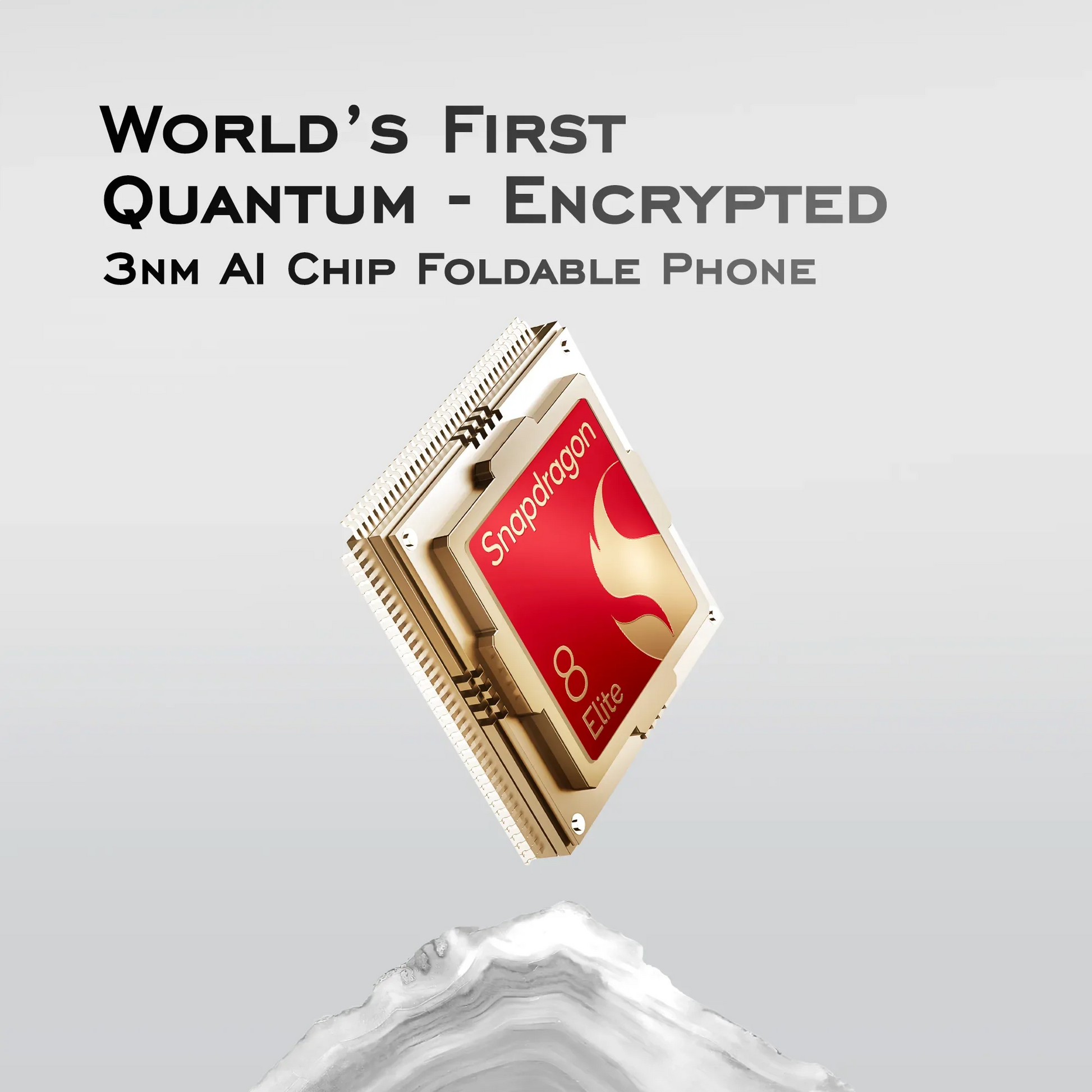 VERTU QUANTUM FLIP PHONE THE 2026 CHINESE ZODIAC EDITION PHOENIX FLAME AGATE, closed, seen from the front