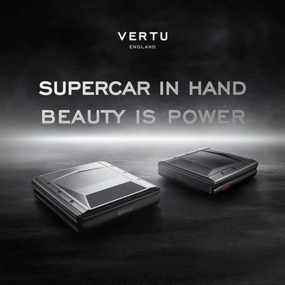 VERTU QUANTUM FLIP PHONE THE 2026 CHINESE ZODIAC EDITION PHOENIX FLAME AGATE, shown from the back and the front