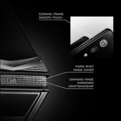 VERTU QUANTUM FLIP PHONE THE 2026 CHINESE ZODIAC EDITION EMERALD GREEN AGATE, back panel with the screen alongside