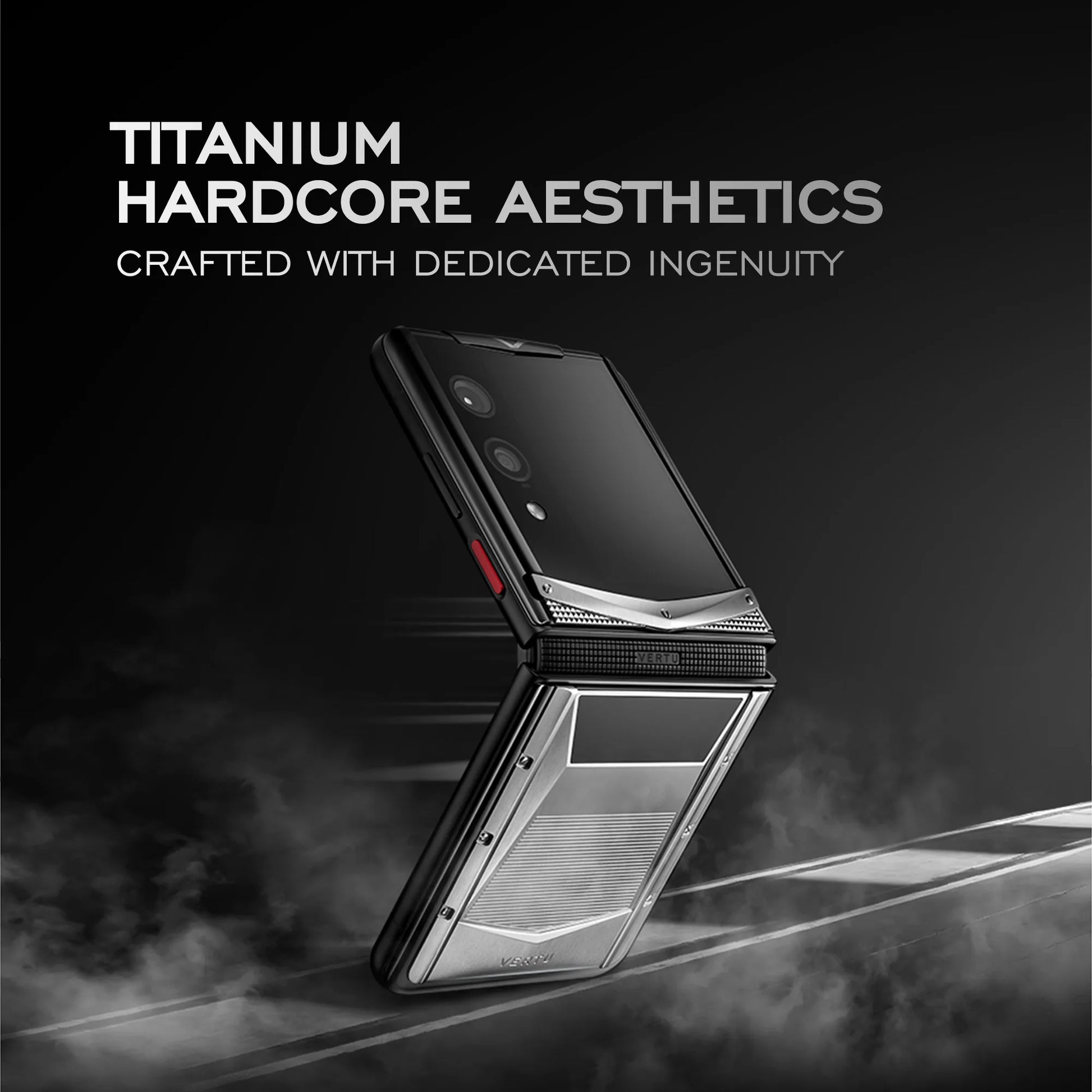 VERTU QUANTUM FLIP PHONE THE 2026 CHINESE ZODIAC EDITION PHOENIX FLAME AGATE, front and back, hand-polished agate case